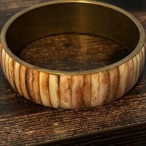 Vintage Brown and Gold Bangle Bracelet